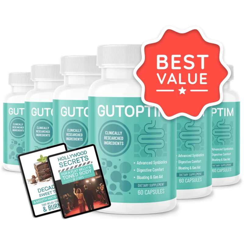 GutOptim Natural Longevity & Vitality Formula — 6 Bottle / 180 Day Pack